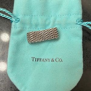 Tiffany & Co. Somerset Mesh Ring Band Size 8 Sterling Silver 925 T&Co Unisex
